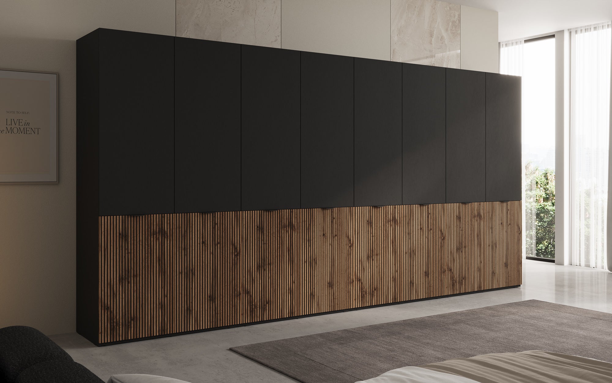 Modulo Naro XL – Vierdelige design-kledingkast in Eiken Wotan
