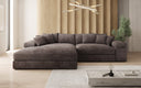Designer Ecksofa Bernardo mit breiter Ottomane in Cord
