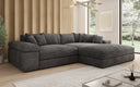 Designer Ecksofa Bernardo mit breiter Ottomane in Cord