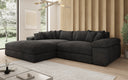 Designer Ecksofa Bernardo mit breiter Ottomane in Cord
