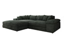 Designer Ecksofa Bernardo mit breiter Ottomane in Cord