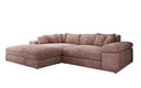 Designer Ecksofa Bernardo mit breiter Ottomane in Cord