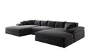Designsofa Bernardo U met brede ottomane in structuurstof