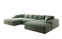 Designsofa Bernardo U met brede ottomane in structuurstof