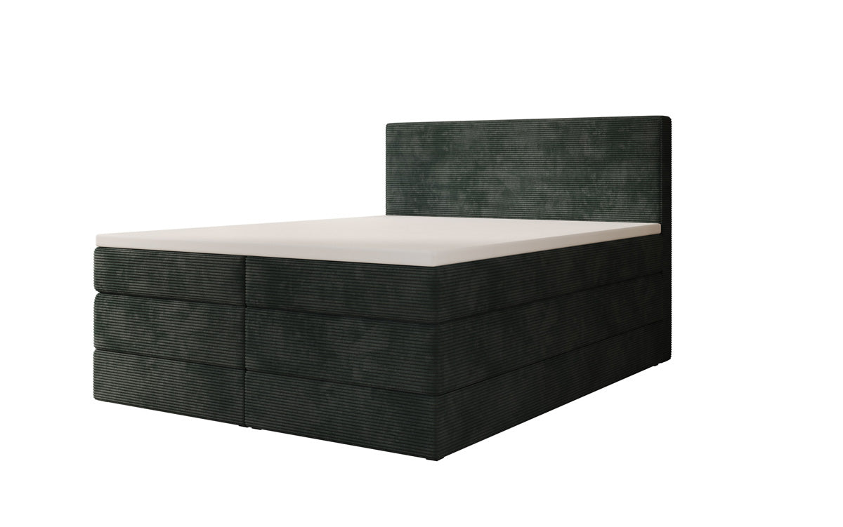 Lit boxspring Noren avec rangement en côtelé
