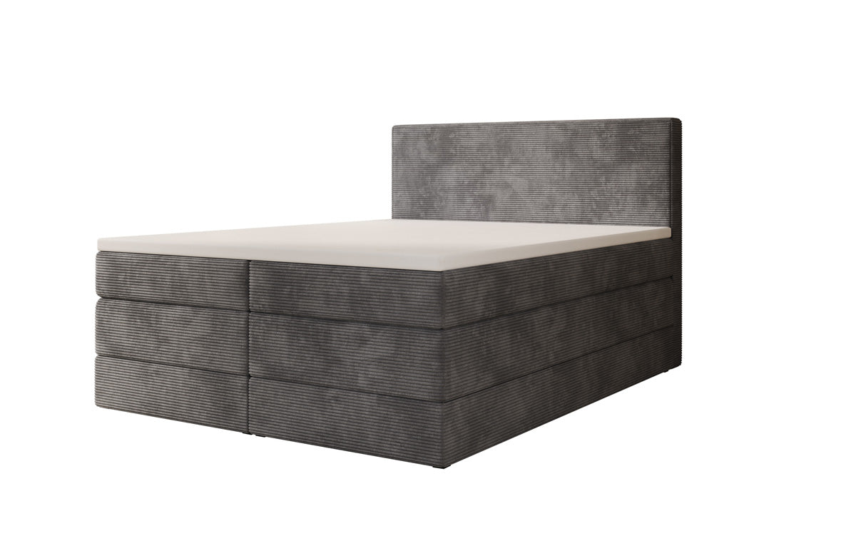 Lit boxspring Noren avec rangement en côtelé