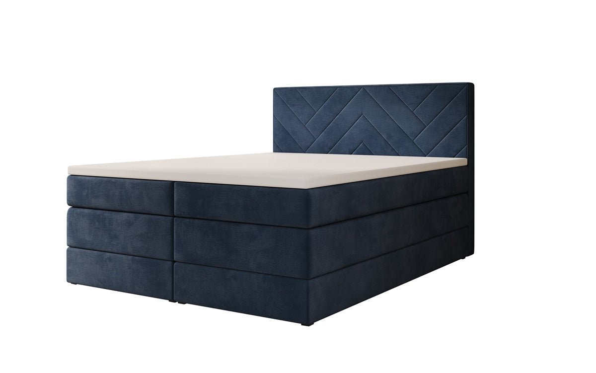 Boxspringbed Norella met opbergruimte in fluweel