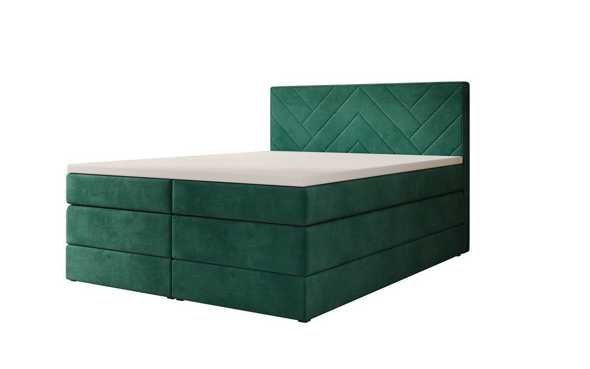 Boxspringbed Norella met opbergruimte in fluweel