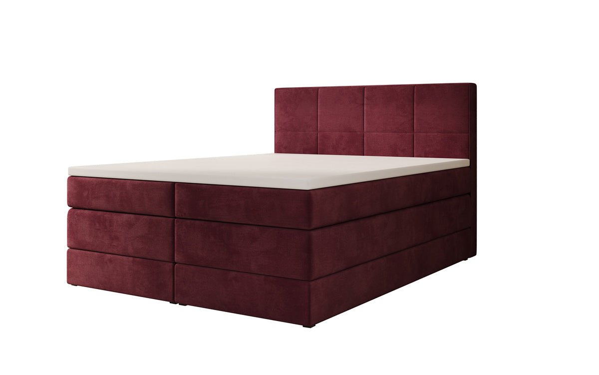 Boxspringbed Mareno met opbergruimte in fluweel