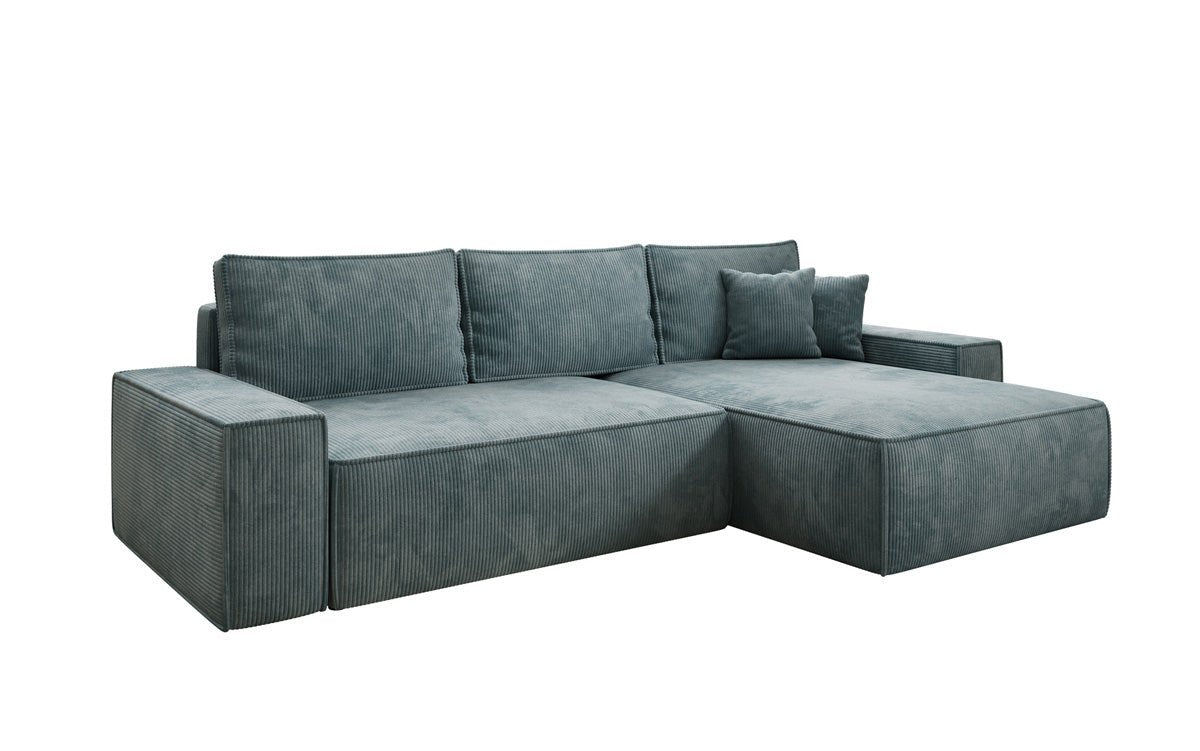 Designersofa Lunaro met slaap- en klapfunctie in ribstof