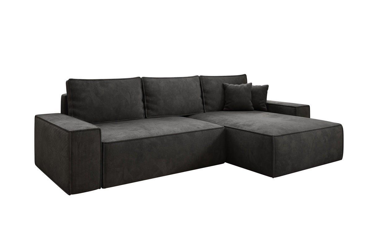 Designersofa Lunaro met slaap- en klapfunctie in ribstof