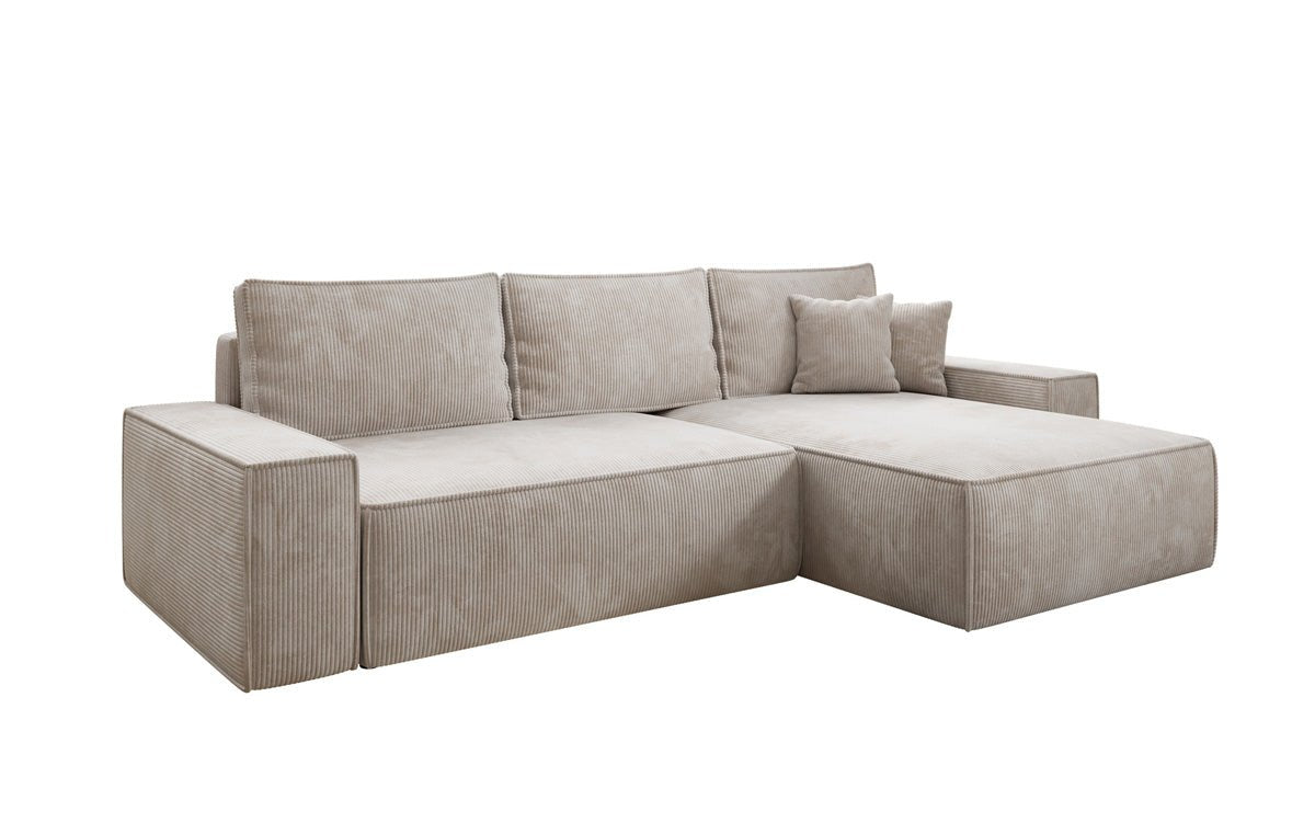 Designersofa Lunaro met slaap- en klapfunctie in ribstof