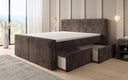 Lit boxspring Ophelia II avec tiroirs en côtelé