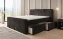 Lit boxspring Ophelia II avec tiroirs en côtelé