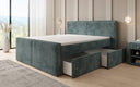 Lit boxspring Ophelia II avec tiroirs en côtelé