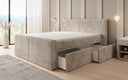 Lit boxspring Ophelia II avec tiroirs en côtelé