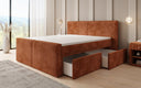 Lit boxspring Ophelia II avec tiroirs en côtelé