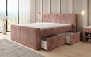 Lit boxspring Ophelia II avec tiroirs en côtelé