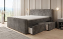 Lit boxspring Ophelia II avec tiroirs en côtelé