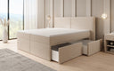 Boxspringbed Ophelia met laden in Teddystof Bouclé