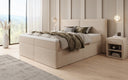 Boxspringbed Ophelia met laden in Teddystof Bouclé