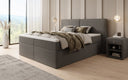 Boxspringbed Ophelia met laden in Teddystof Bouclé