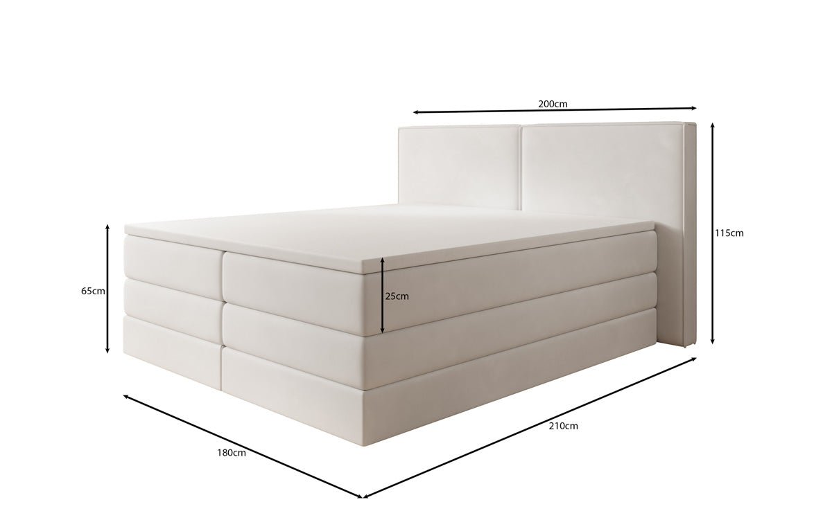 Boxspringbed Ophelia met opklapbare opbergruimte in fluweel