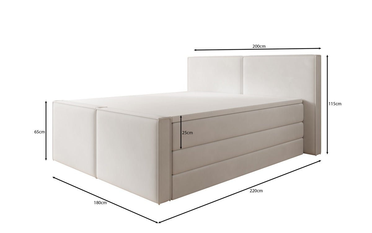 Boxspringbed Ophelia II met opklapbare opbergruimte in fluweel