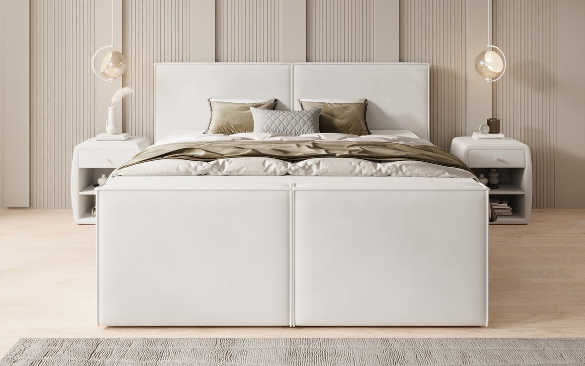 Boxspringbed Ophelia II met opklapbare opbergruimte in fluweel