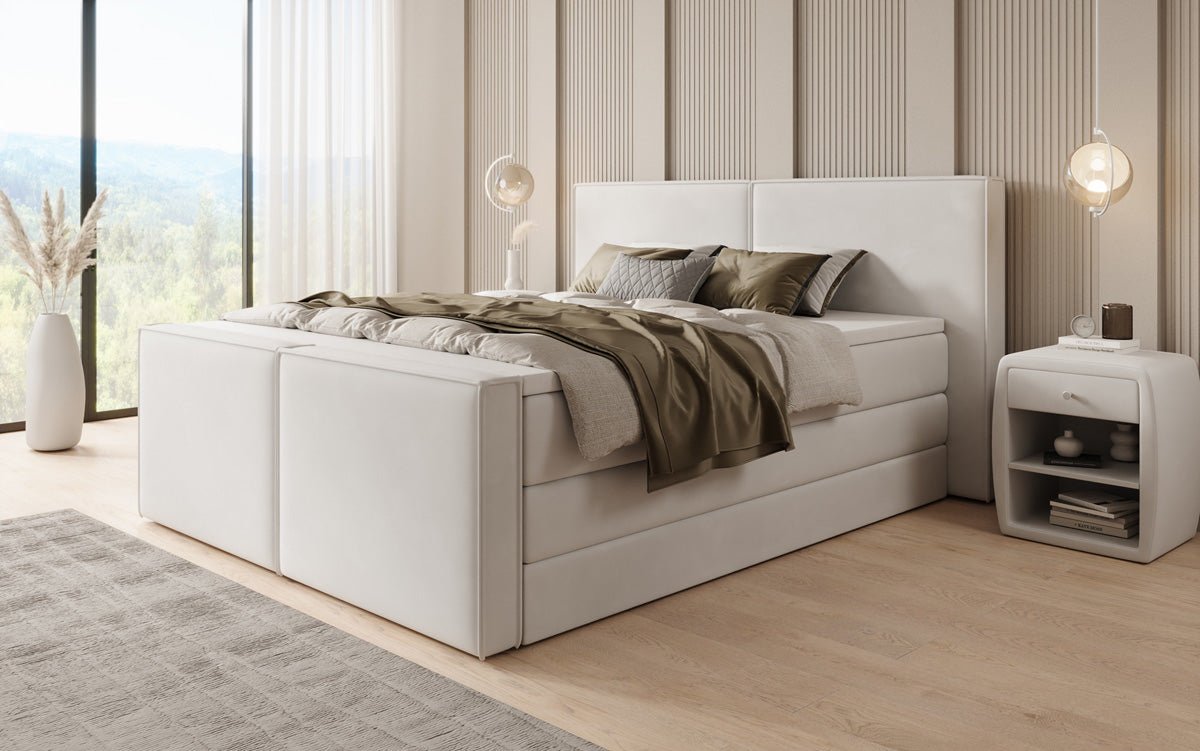 Boxspringbed Ophelia II met opklapbare opbergruimte in fluweel