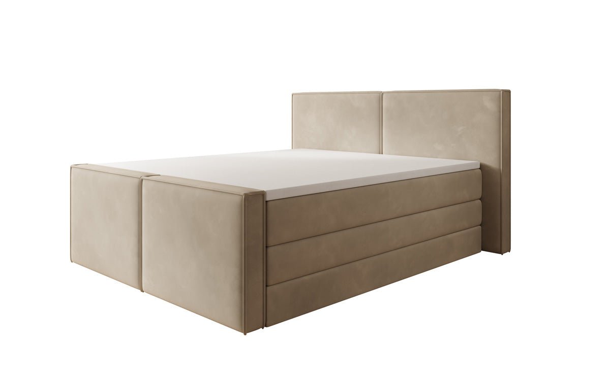 Boxspringbed Ophelia II met opklapbare opbergruimte in fluweel