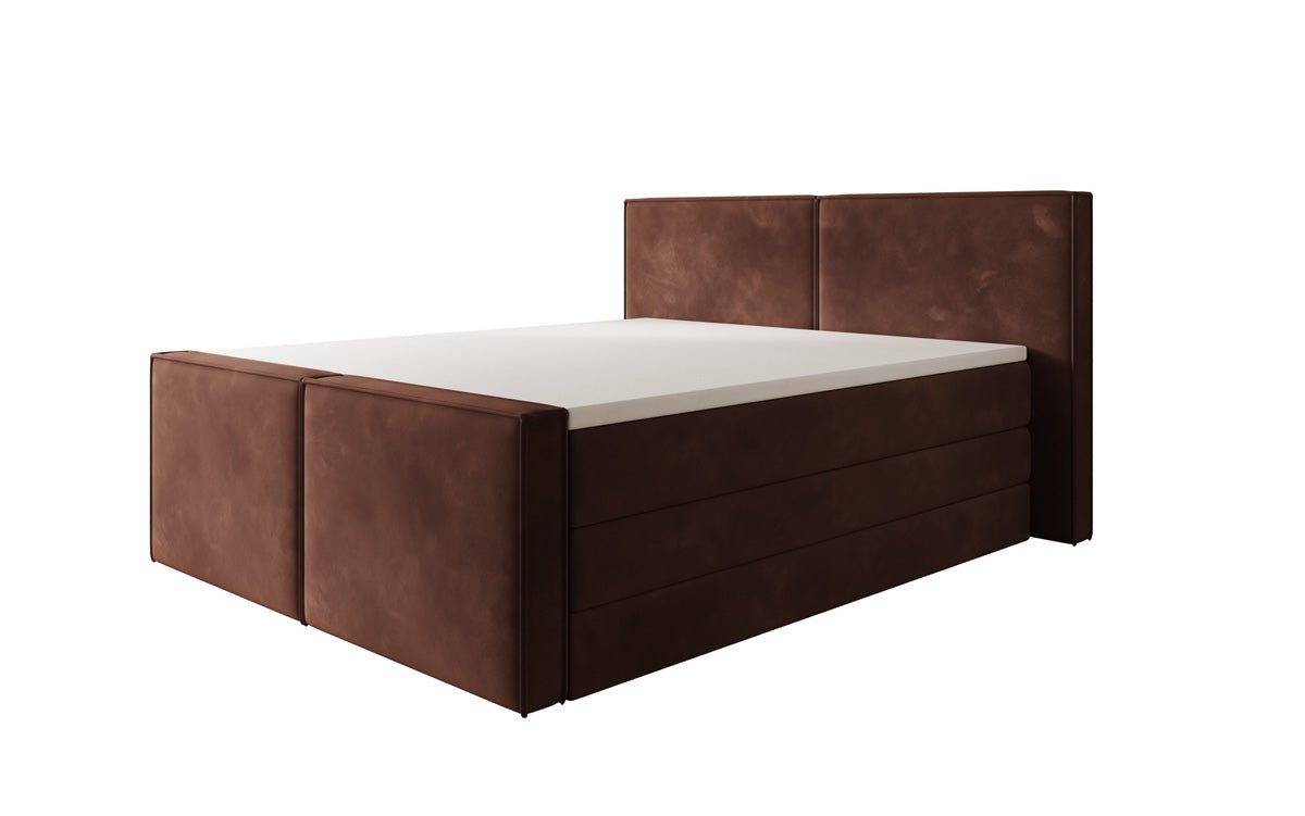 Boxspringbed Ophelia II met opklapbare opbergruimte in fluweel