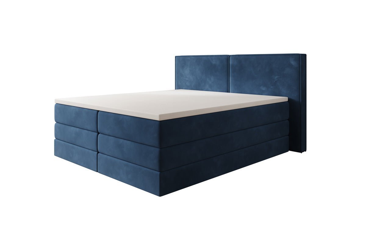 Boxspringbed Ophelia met opklapbare opbergruimte in fluweel