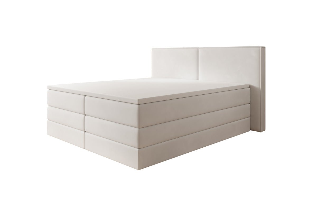 Boxspringbed Ophelia met opklapbare opbergruimte in fluweel