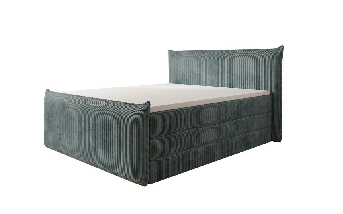 Boxspringbed Liana II met opklapbare opbergruimte in Ribstof