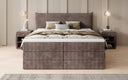 Boxspringbed Liana met opklapbare opbergruimte in Ribstof