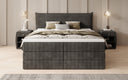 Boxspringbed Liana met opklapbare opbergruimte in Ribstof