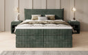 Boxspringbed Liana met opklapbare opbergruimte in Ribstof