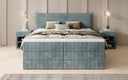 Boxspringbed Liana met opklapbare opbergruimte in Ribstof