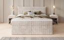 Boxspringbed Liana met opklapbare opbergruimte in Ribstof
