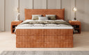 Boxspringbed Liana met opklapbare opbergruimte in Ribstof