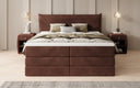 Lit boxspring Liana avec rangement relevable en velours