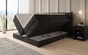 Boxspringbed Liana met opklapbare opbergruimte in Ribstof