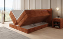 Boxspringbed Liana met opklapbare opbergruimte in Ribstof