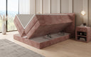 Boxspringbed Liana met opklapbare opbergruimte in Ribstof