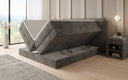 Boxspringbed Liana met opklapbare opbergruimte in Ribstof