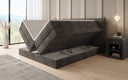 Boxspringbed Liana met opklapbare opbergruimte in Ribstof