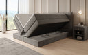 Lit boxspring Liana avec rangement relevable en velours