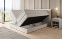 Lit boxspring Liana avec rangement relevable en velours