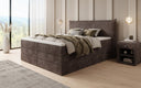 Boxspringbed Liana met opklapbare opbergruimte in Ribstof